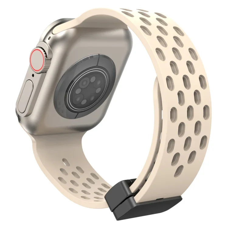 Magnetic Clasp Silicone Watch Band, For Apple Watch Series 8&7 41mm, For Apple Watch Series 8&7 45mm
