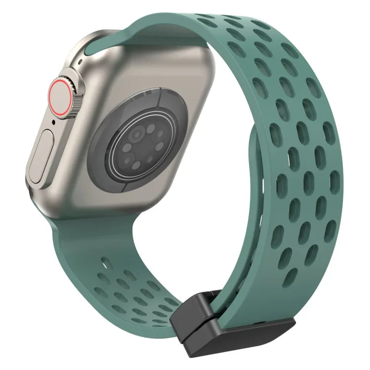 Magnetic Clasp Silicone Watch Band, For Apple Watch Series 8&7 41mm, For Apple Watch Series 8&7 45mm