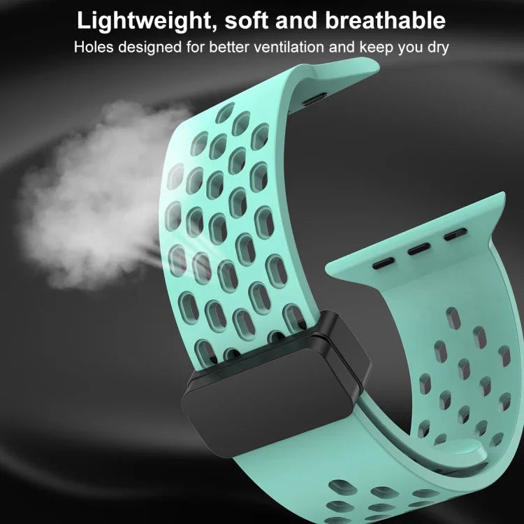 Magnetic Clasp Silicone Watch Band, For Apple Watch Series 8&7 41mm, For Apple Watch Series 8&7 45mm
