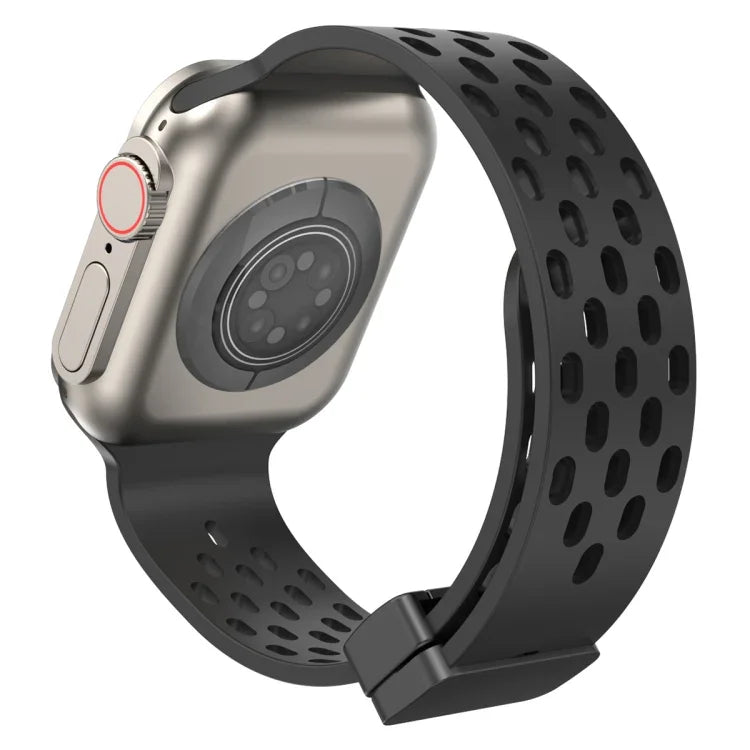 Magnetic Clasp Silicone Watch Band, For Apple Watch Series 8&7 41mm, For Apple Watch Series 8&7 45mm