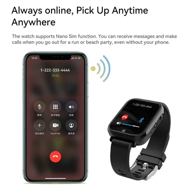 Z20 1.75 inch Screen 4G LTE Smart Watch Android 9 OS, 4GB+128GB