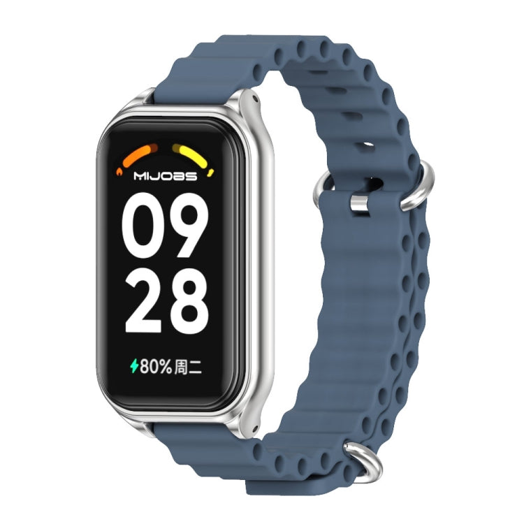 Mijobs Metal Shell Ocean Silicone Watch Band, For Xiaomi Smart Band 8 Active / Redmi Band 2