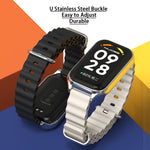 Mijobs Metal Shell Ocean Silicone Watch Band, For Xiaomi Smart Band 8 Active / Redmi Band 2