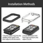 Mijobs Metal Shell Breathable Nylon Loop Watch Band, For Xiaomi Smart Band 8 Active / Redmi Band 2