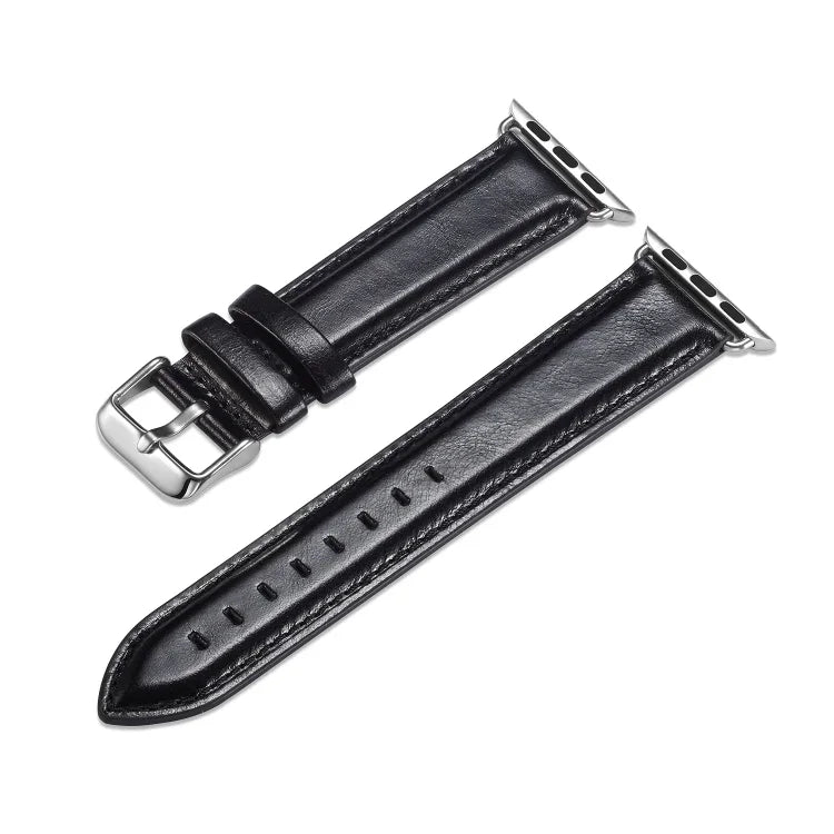 Crazy Horse Texture Top-grain Leather Watchband, For Apple Watch Series 7 41mm / 6 & SE & 5 & 4 40mm / 3 & 2 & 1 38mm, For Apple Watch Series 7 45mm / 6 & SE & 5 & 4 44mm / 3 & 2 & 1 42mm
