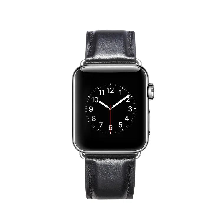 Crazy Horse Texture Top-grain Leather Watchband, For Apple Watch Series 7 41mm / 6 & SE & 5 & 4 40mm / 3 & 2 & 1 38mm, For Apple Watch Series 7 45mm / 6 & SE & 5 & 4 44mm / 3 & 2 & 1 42mm