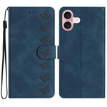 Seven Butterflies Embossed Leather Phone Case, For iPhone 16e / 17e, For iPhone 17 Pro Max, For iPhone 17 Pro, For iPhone 17, For iPhone Air, For iPhone 16 Pro Max, For iPhone 16 Pro, For iPhone 16 Plus