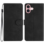 Seven Butterflies Embossed Leather Phone Case, For iPhone 16e / 17e, For iPhone 17 Pro Max, For iPhone 17 Pro, For iPhone 17, For iPhone Air, For iPhone 16 Pro Max, For iPhone 16 Pro, For iPhone 16 Plus