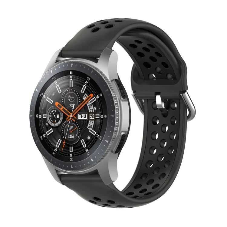 Universal Sports Two-tone Silicone Replacement Wrist Strap, For Samsung Galaxy Watch 46mm / Gear S3, For Huawei Watch GT2 / Honor Magic Watch 2 46mm