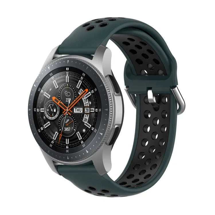 Universal Sports Two-tone Silicone Replacement Wrist Strap, For Samsung Galaxy Watch 46mm / Gear S3, For Huawei Watch GT2 / Honor Magic Watch 2 46mm