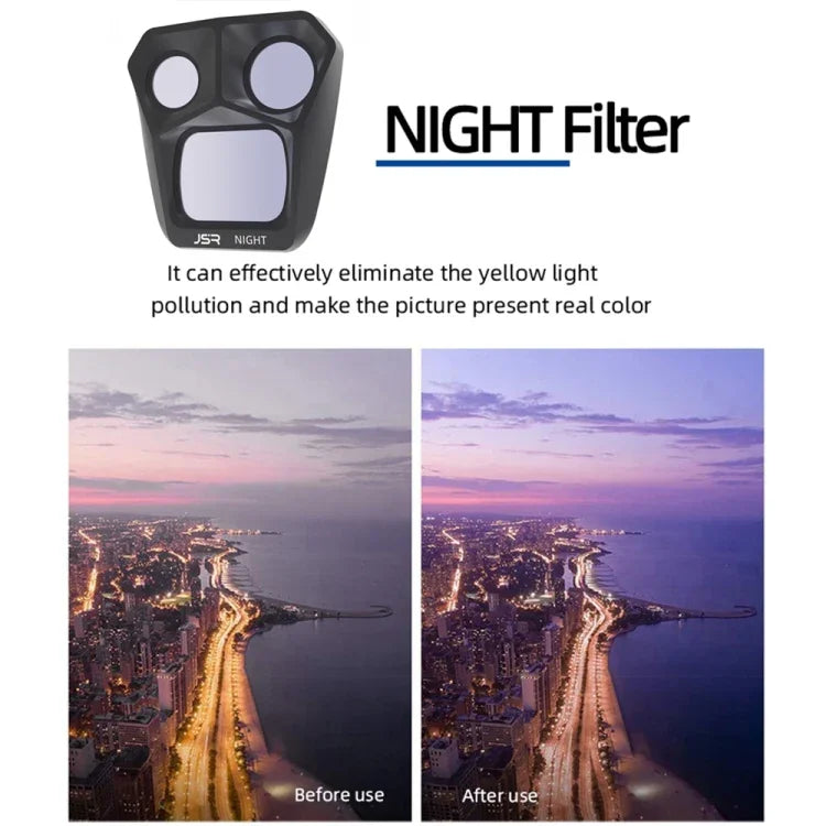 JSR GB 8 in 1 CPL ND8 ND16 ND32 ND64 STAR ND1000 NIGHT Lens Filter, 8 in 1 For DJI Mavic 3 Pro