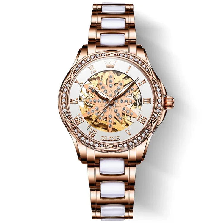 OLEVS 6681 Women Multifunctional Hollow Waterproof Mechanical Watch