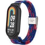 Metal Head + Adjustable Nylon Braided Steel Buckle Watch Band, For Xiaomi Mi Band 8