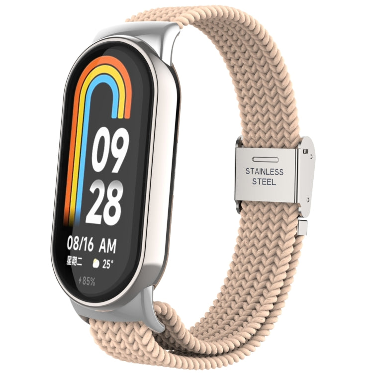 Metal Head + Adjustable Nylon Braided Steel Buckle Watch Band, For Xiaomi Mi Band 8