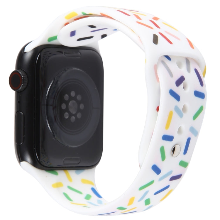 Rainbow Raindrops Silicone Watch Band, For Apple Watch Ultra 49mm, For Apple Watch SE 2023 44mm, For Apple Watch 8 41mm, For Apple Watch SE 2023 40mm