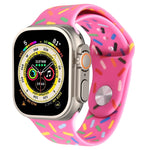 Rainbow Raindrops Silicone Watch Band, For Apple Watch Ultra 49mm, For Apple Watch SE 2023 44mm, For Apple Watch 8 41mm, For Apple Watch SE 2023 40mm