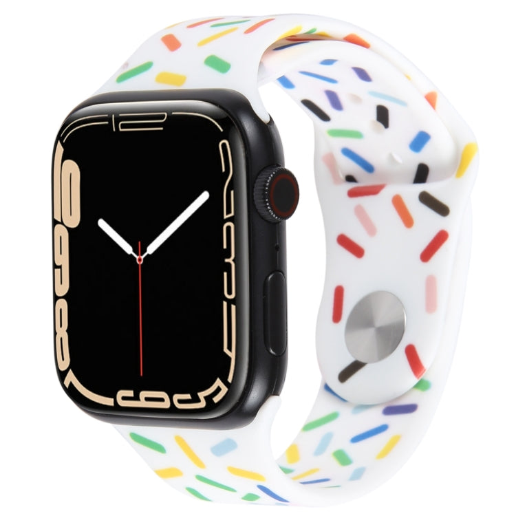 Rainbow Raindrops Silicone Watch Band, For Apple Watch Ultra 49mm, For Apple Watch SE 2023 44mm, For Apple Watch 8 41mm, For Apple Watch SE 2023 40mm