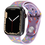 Rainbow Raindrops Silicone Watch Band, For Apple Watch Ultra 49mm, For Apple Watch SE 2023 44mm, For Apple Watch 8 41mm, For Apple Watch SE 2023 40mm
