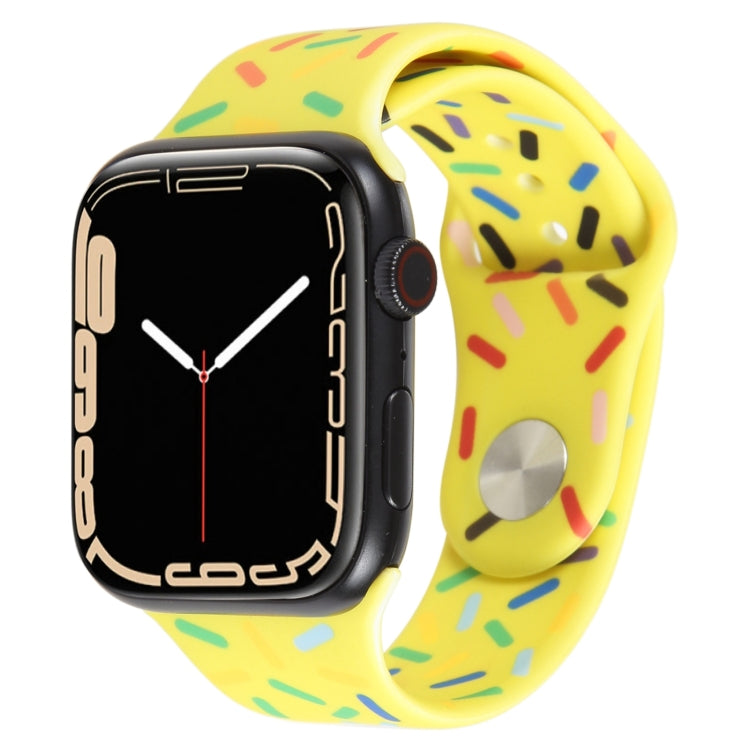 Rainbow Raindrops Silicone Watch Band, For Apple Watch Ultra 49mm, For Apple Watch SE 2023 44mm, For Apple Watch 8 41mm, For Apple Watch SE 2023 40mm