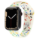 Rainbow Raindrops Silicone Watch Band, For Apple Watch Ultra 49mm, For Apple Watch SE 2023 44mm, For Apple Watch 8 41mm, For Apple Watch SE 2023 40mm