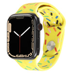 Rainbow Raindrops Silicone Watch Band, For Apple Watch 8 45mm, For Apple Watch Ultra 2 49mm, For Apple Watch 9 45mm, For Apple Watch SE 2022 40mm