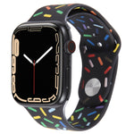 Rainbow Raindrops Silicone Watch Band, For Apple Watch 8 45mm, For Apple Watch Ultra 2 49mm, For Apple Watch 9 45mm, For Apple Watch SE 2022 40mm