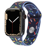 Rainbow Raindrops Silicone Watch Band, For Apple Watch 3 38mm, For Apple Watch 3 42mm, For Apple Watch 2 42mm, For Apple Watch 2 38mm