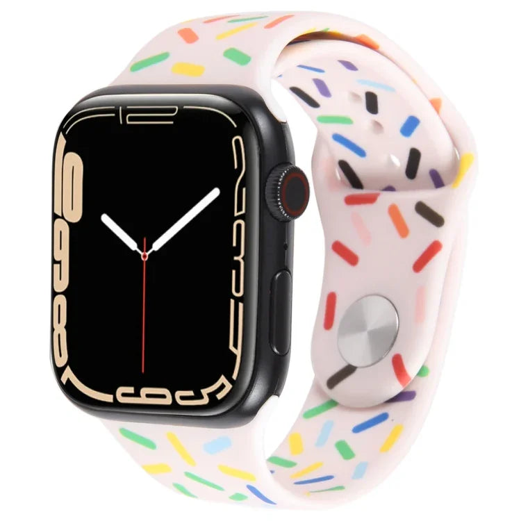 Rainbow Raindrops Silicone Watch Band, For Apple Watch 42mm, For Apple Watch 38mm