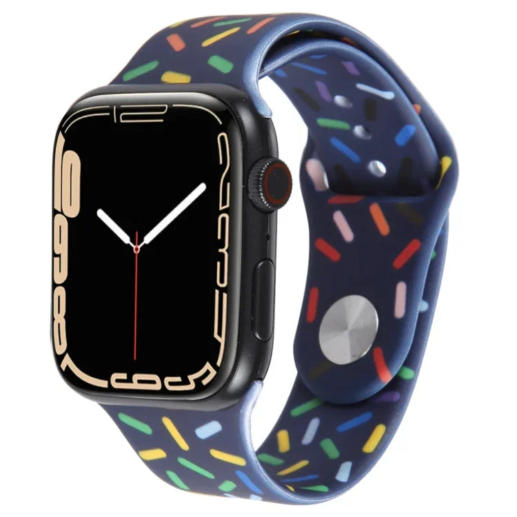 Rainbow Raindrops Silicone Watch Band, For Apple Watch 42mm, For Apple Watch 38mm