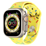 Rainbow Raindrops Silicone Watch Band, For Apple Watch Ultra 49mm, For Apple Watch SE 2023 44mm, For Apple Watch 8 41mm, For Apple Watch SE 2023 40mm