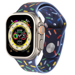 Rainbow Raindrops Silicone Watch Band, For Apple Watch Ultra 49mm, For Apple Watch SE 2023 44mm, For Apple Watch 8 41mm, For Apple Watch SE 2023 40mm