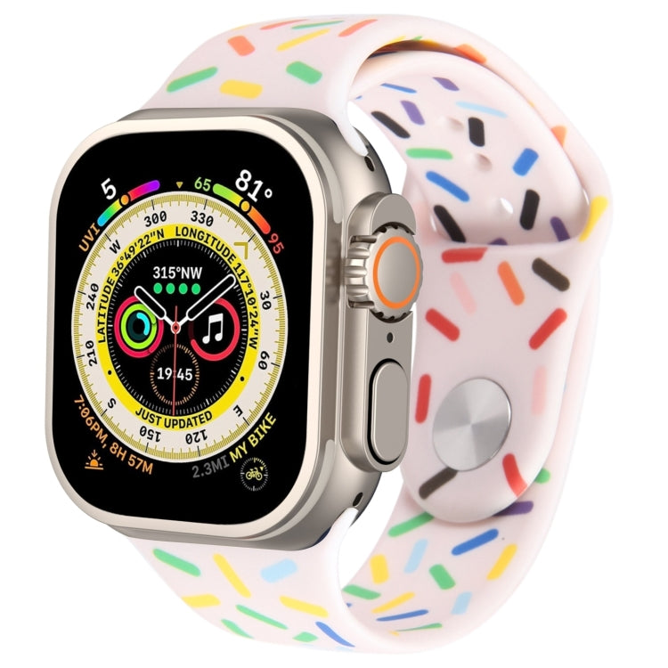 Rainbow Raindrops Silicone Watch Band, For Apple Watch 9 41mm, For Apple Watch SE 2022 44mm, For Apple Watch 7 41mm, For Apple Watch 7 45mm