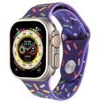 Rainbow Raindrops Silicone Watch Band, For Apple Watch 9 41mm, For Apple Watch SE 2022 44mm, For Apple Watch 7 41mm, For Apple Watch 7 45mm