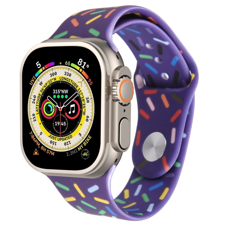 Rainbow Raindrops Silicone Watch Band, For Apple Watch 9 41mm, For Apple Watch SE 2022 44mm, For Apple Watch 7 41mm, For Apple Watch 7 45mm