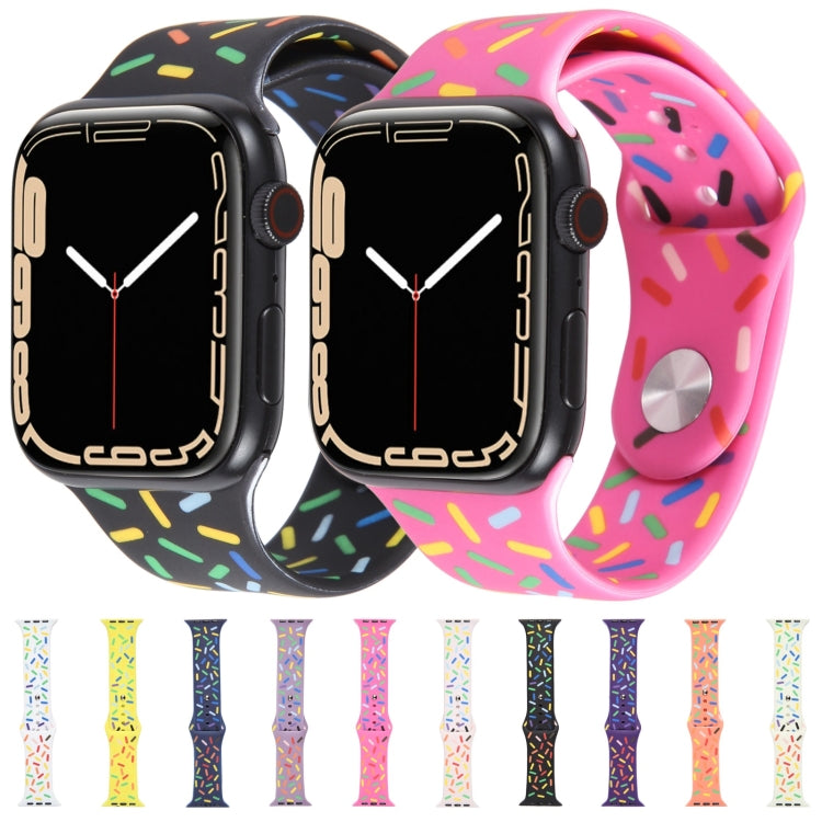 Rainbow Raindrops Silicone Watch Band, For Apple Watch 9 41mm, For Apple Watch SE 2022 44mm, For Apple Watch 7 41mm, For Apple Watch 7 45mm