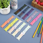Rainbow Raindrops Silicone Watch Band, For Apple Watch 5 44mm, For Apple Watch 5 40mm, For Apple Watch 4 44mm, For Apple Watch 4 40mm