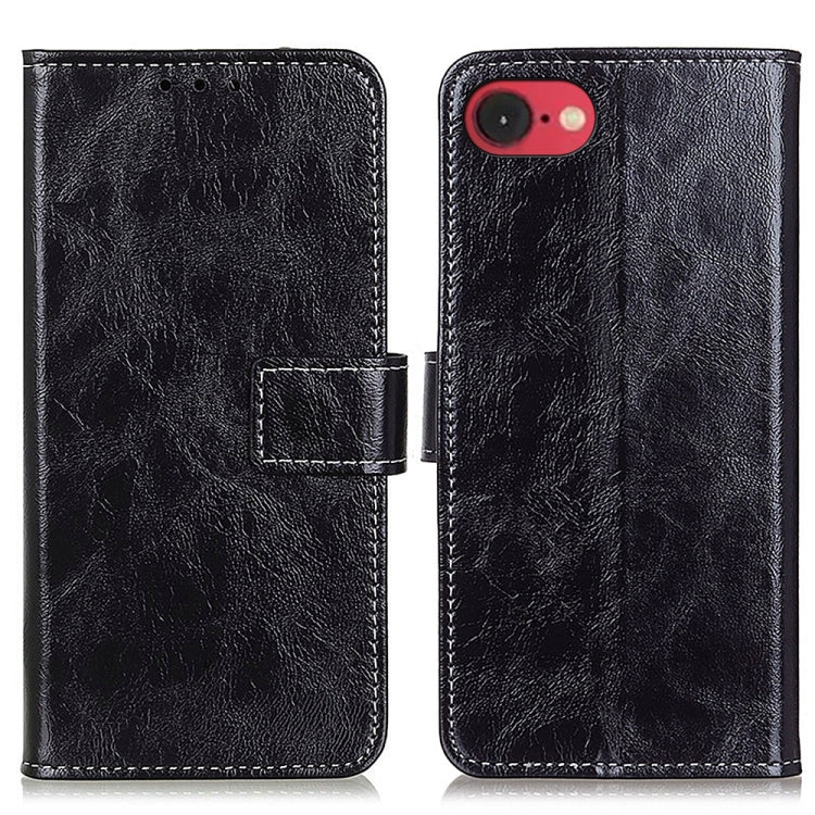 Retro Crazy Horse Texture Horizontal Flip Leather Phone Case, For iPhone 16e / 17e, For iPhone 17 Pro Max, For iPhone 17 Pro, For iPhone 17, For iPhone Air, For iPhone 16 Pro Max, For iPhone 16 Pro, For iPhone 16 Plus, For iPhone 16