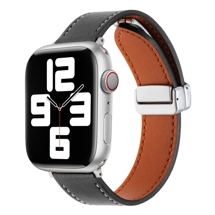 Magnetic Buckle Skin Feel Leather Watch Band, For Apple Watch Serie 6 40mm, For Apple Watch Serie 6 44mm, For Apple Watch Serie 5 44mm, For Apple Watch Serie 5 40mm, For Apple Watch Serie 4 44mm, For Apple Watch Serie 4 40mm