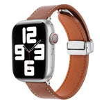 Magnetic Buckle Skin Feel Leather Watch Band, For Apple Watch Serie 6 40mm, For Apple Watch Serie 6 44mm, For Apple Watch Serie 5 44mm, For Apple Watch Serie 5 40mm, For Apple Watch Serie 4 44mm, For Apple Watch Serie 4 40mm