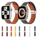 Magnetic Buckle Skin Feel Leather Watch Band, For Apple Watch Serie 6 40mm, For Apple Watch Serie 6 44mm, For Apple Watch Serie 5 44mm, For Apple Watch Serie 5 40mm, For Apple Watch Serie 4 44mm, For Apple Watch Serie 4 40mm
