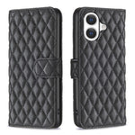 Diamond Lattice Wallet Flip Leather Phone Case, For iPhone 17e / 16e, For iPhone 17 Pro Max, For iPhone 17 Pro, For iPhone 17, For iPhone Air, For iPhone 16 Pro Max, For iPhone 16 Pro, For iPhone 16 Plus