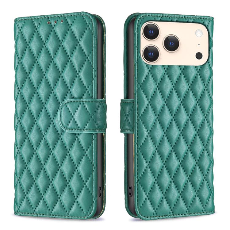 Diamond Lattice Wallet Flip Leather Phone Case, For iPhone 17e / 16e, For iPhone 17 Pro Max, For iPhone 17 Pro, For iPhone 17, For iPhone Air, For iPhone 16 Pro Max, For iPhone 16 Pro, For iPhone 16 Plus