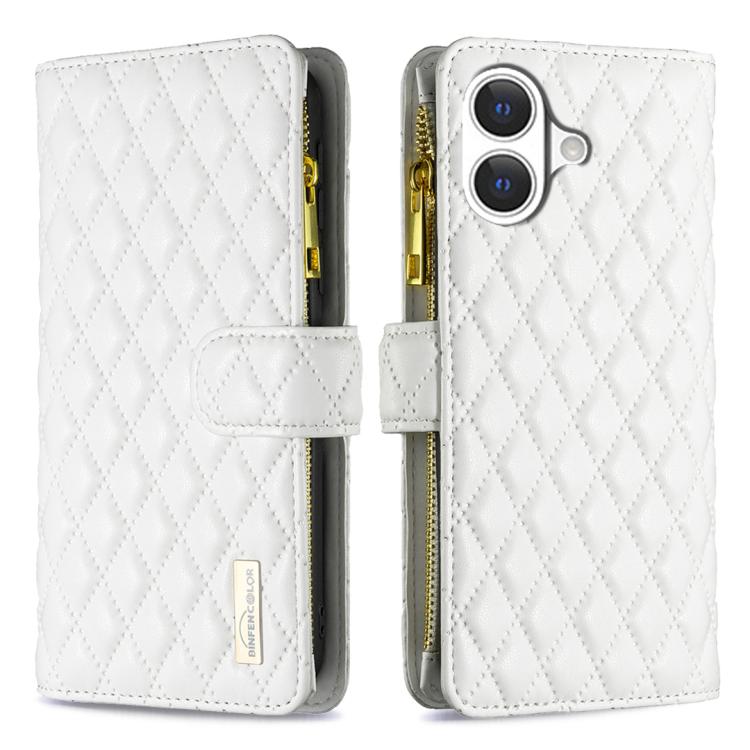 Diamond Lattice Zipper Wallet Leather Flip Phone Case, For iPhone 18 Pro/17 Pro, For iPhone 18 Pro Max/17 Pro Max, For iPhone 17, For iPhone 17 Air, For iPhone 16 Pro Max, For iPhone 16 Pro, For iPhone 16 Plus, For iPhone 16