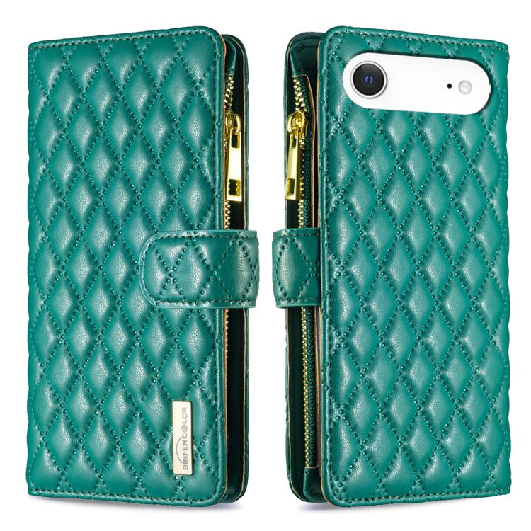 Diamond Lattice Zipper Wallet Leather Flip Phone Case, For iPhone 17 Pro Max, For iPhone 17 Pro, For iPhone 17, For iPhone Air, For iPhone 16 Pro Max, For iPhone 16 Pro, For iPhone 16 Plus, For iPhone 16