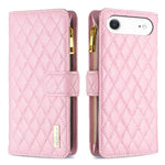 Diamond Lattice Zipper Wallet Leather Flip Phone Case, For iPhone 17 Pro Max, For iPhone 17 Pro, For iPhone 17, For iPhone Air, For iPhone 16 Pro Max, For iPhone 16 Pro, For iPhone 16 Plus, For iPhone 16
