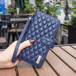 Diamond Lattice Zipper Wallet Leather Flip Phone Case, For iPhone 18 Pro/17 Pro, For iPhone 18 Pro Max/17 Pro Max, For iPhone 17, For iPhone 17 Air, For iPhone 16 Pro Max, For iPhone 16 Pro, For iPhone 16 Plus, For iPhone 16
