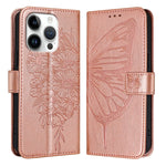 Embossed Butterfly Leather Phone Case, For iPhone 16 Pro, For iPhone 16 Plus, For iPhone 16, For iPhone 15 Pro Max, For iPhone 15 Pro, For iPhone 15 Plus