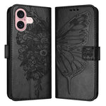 Embossed Butterfly Leather Phone Case, For iPhone 16 Pro, For iPhone 16 Plus, For iPhone 16, For iPhone 15 Pro Max, For iPhone 15 Pro, For iPhone 15 Plus