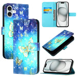 3D Painting Horizontal Flip Leather Phone Case, For iPhone 16 Pro, For iPhone 16 Plus, For iPhone 16, For iPhone 15 Pro Max, For iPhone 15 Pro, For iPhone 15 Plus