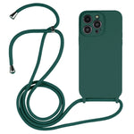 Crossbody Lanyard Liquid Silicone Case, For iPhone 16 Pro Max, For iPhone 16 Pro, For iPhone 16 Plus